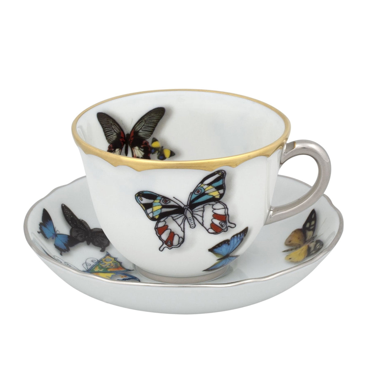 BUTTERFLY PARADE SET COFFEE CUPS &amp; SAUCERS