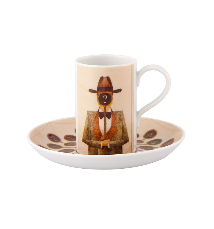 PESSOA SET OF 4 COFFEE CUPS AND SAUCERS