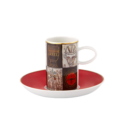 AFRIKA SET OF 4 COFFEE CUPS AND SAUCERS