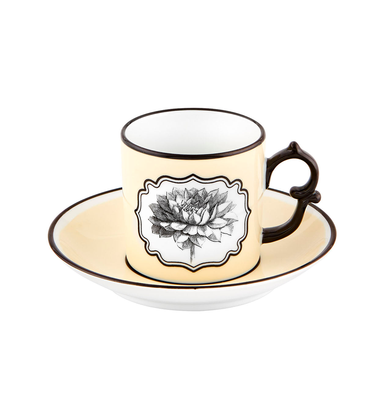 HERBARIAE COFFEE CUP AND SAUCER YELLOW