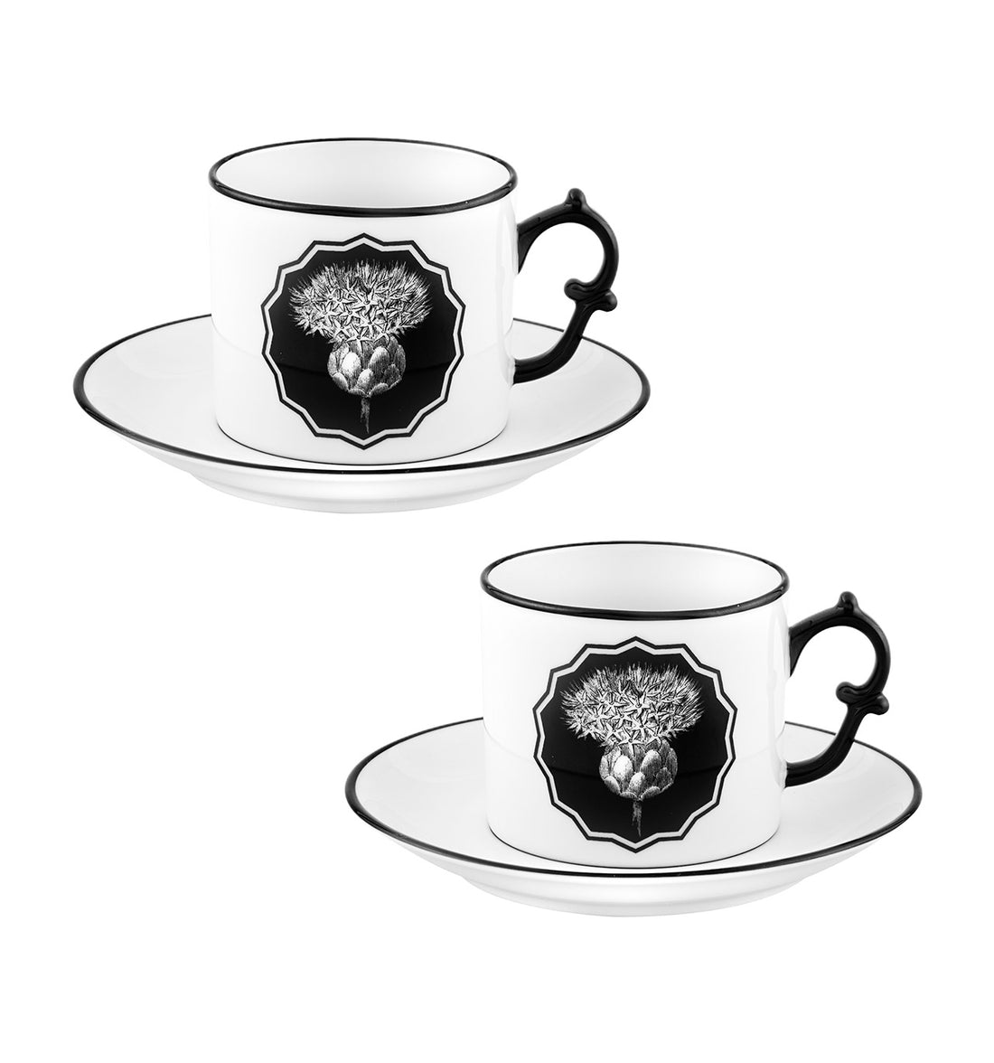 HERBARIAE SET 2 TEA CUPS AND SAUCER WHITE