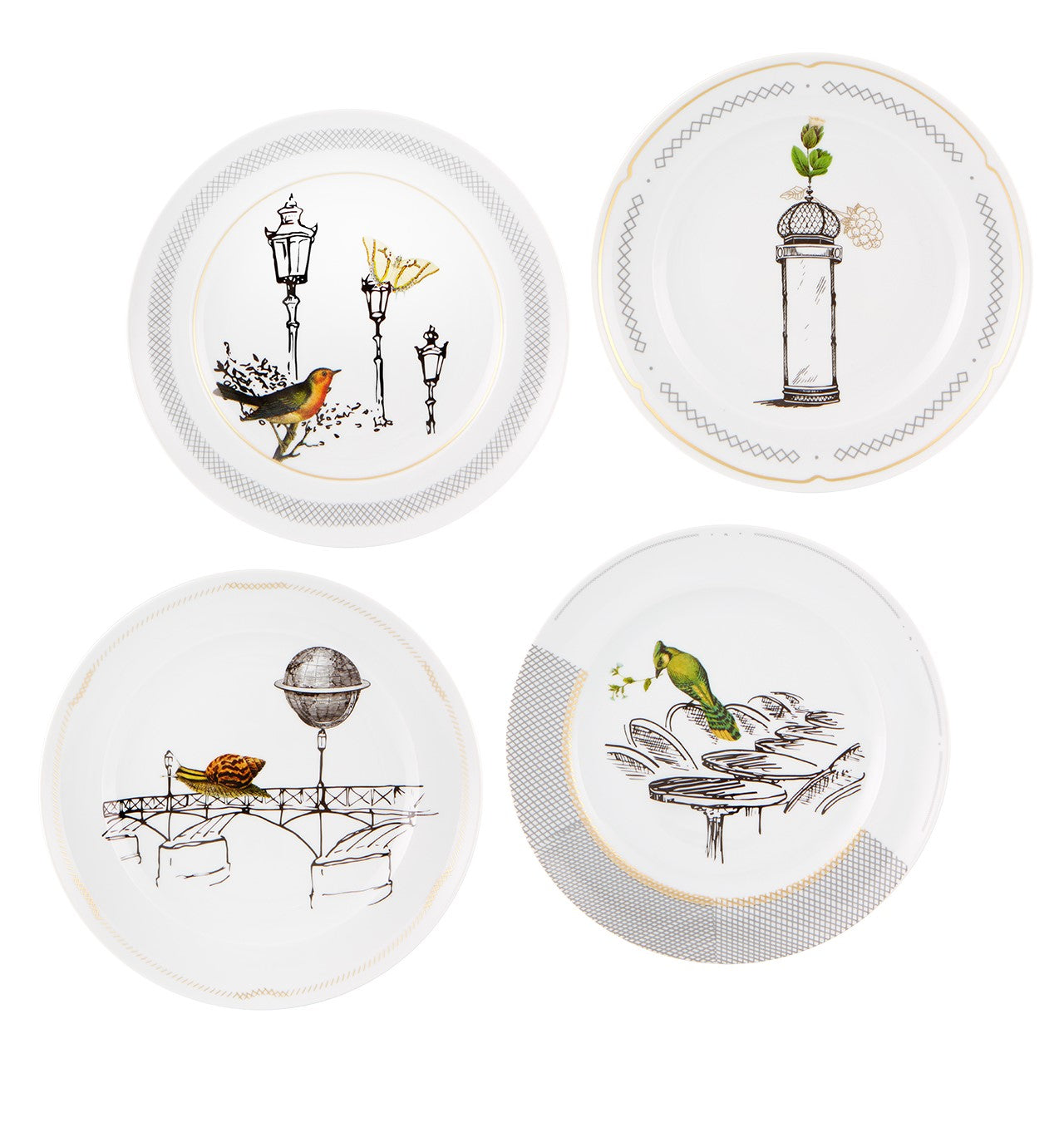 Petites Histoires Set of 4 Dessert Plates