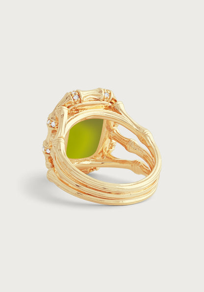 Bamboo With Stone Ring - Gemstones