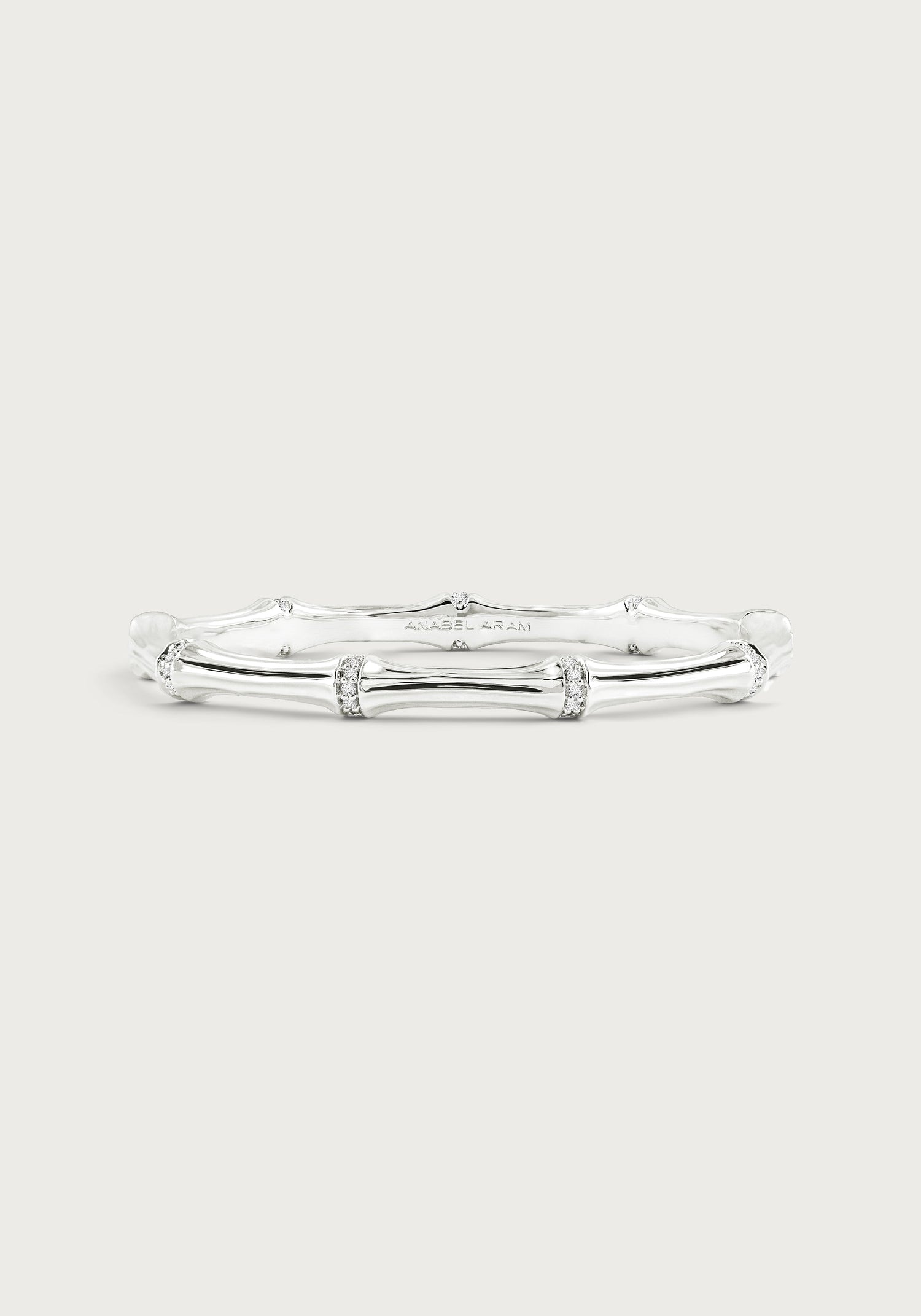 Bamboo Hinged Bangle, Silver