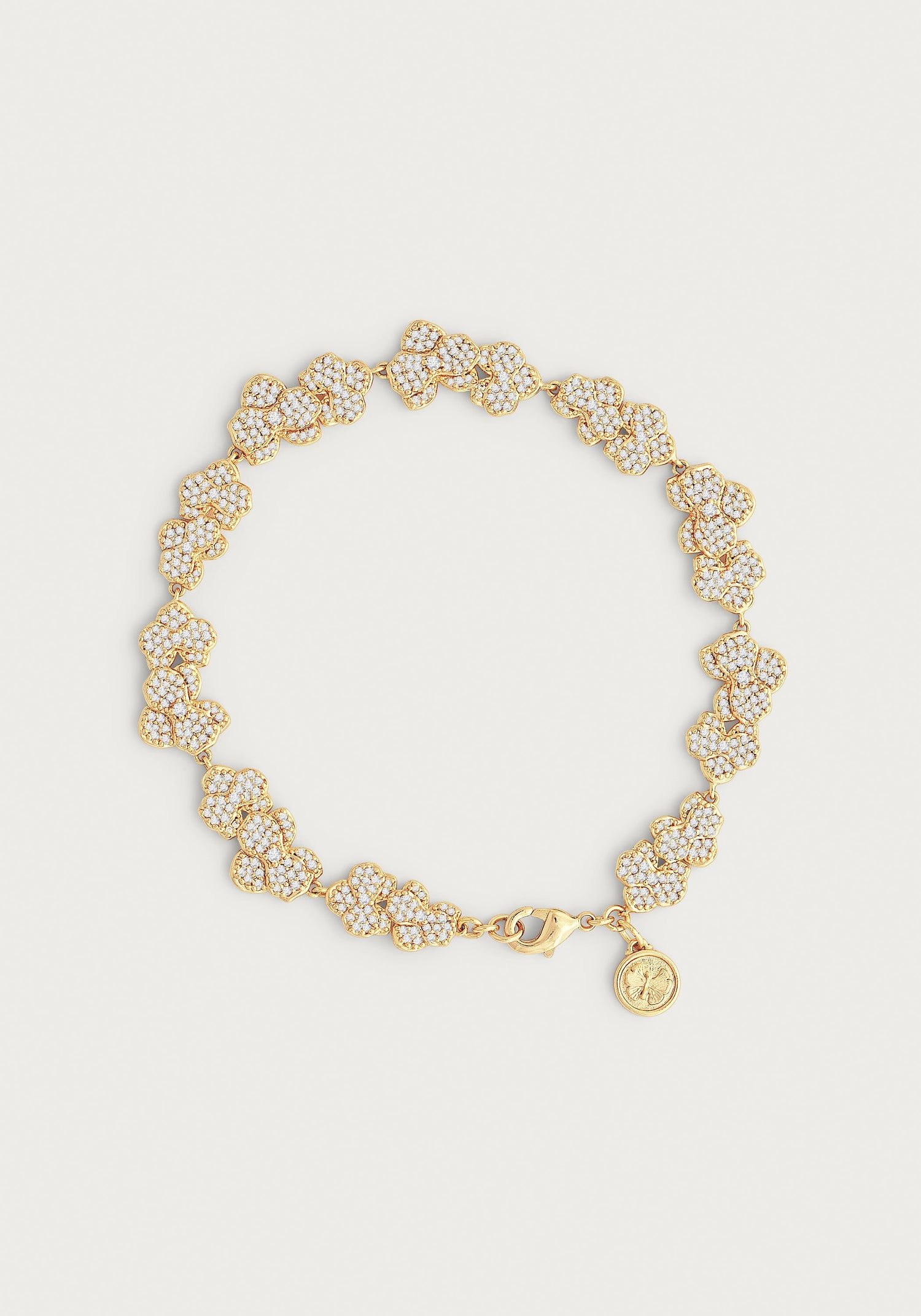 Orchid White Pavé Tennis Bracelet, Gold