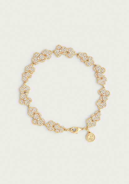 Orchid White Pavé Tennis Bracelet, Gold