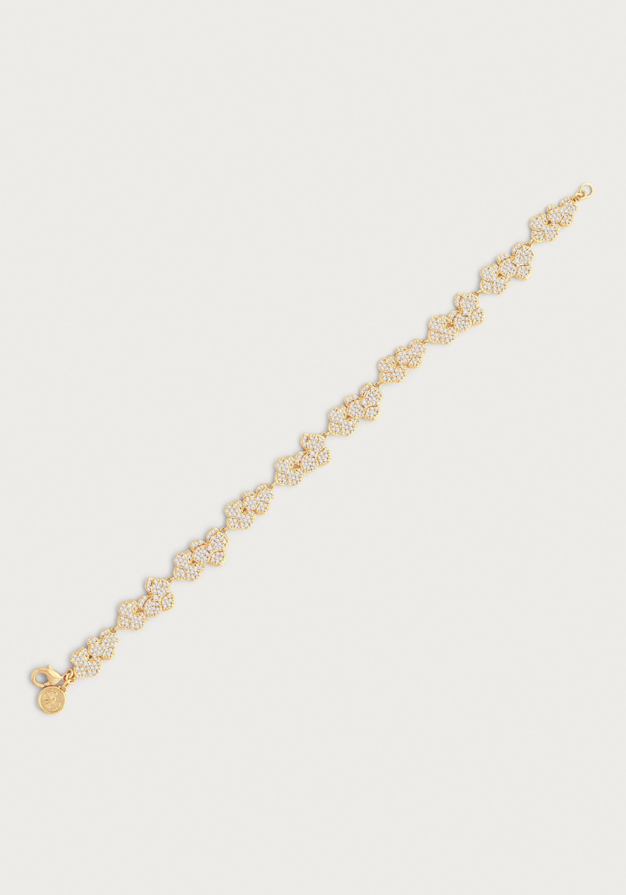 Orchid White Pavé Tennis Bracelet, Gold