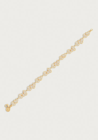 Orchid White Pavé Tennis Bracelet, Gold