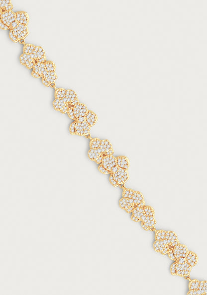 Orchid White Pavé Tennis Bracelet, Gold