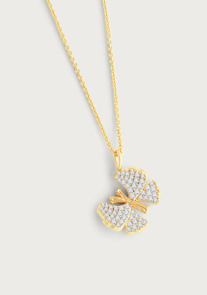 Butterfly White Pavé Small Necklace