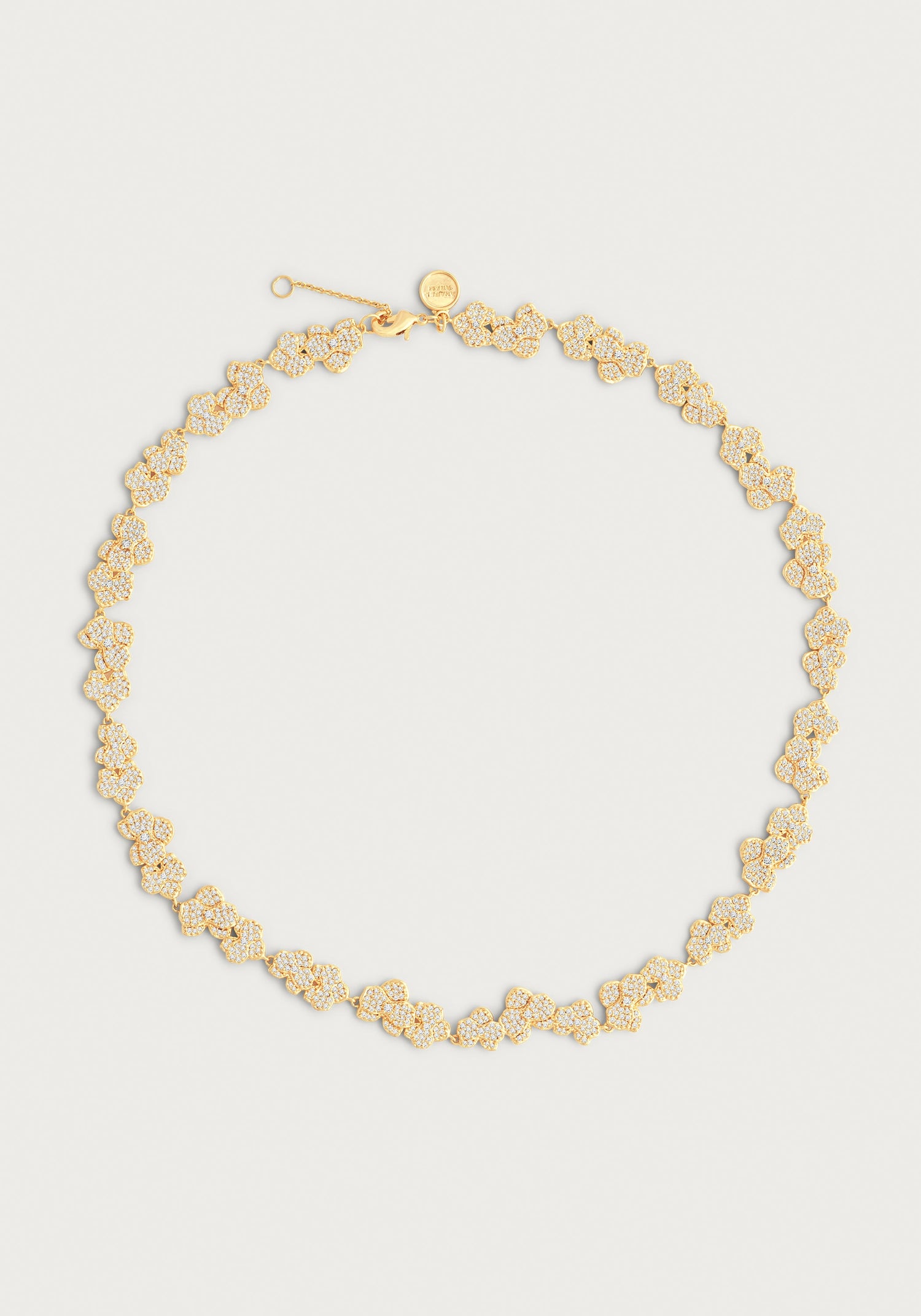 Orchid White Pavé Necklace, Gold