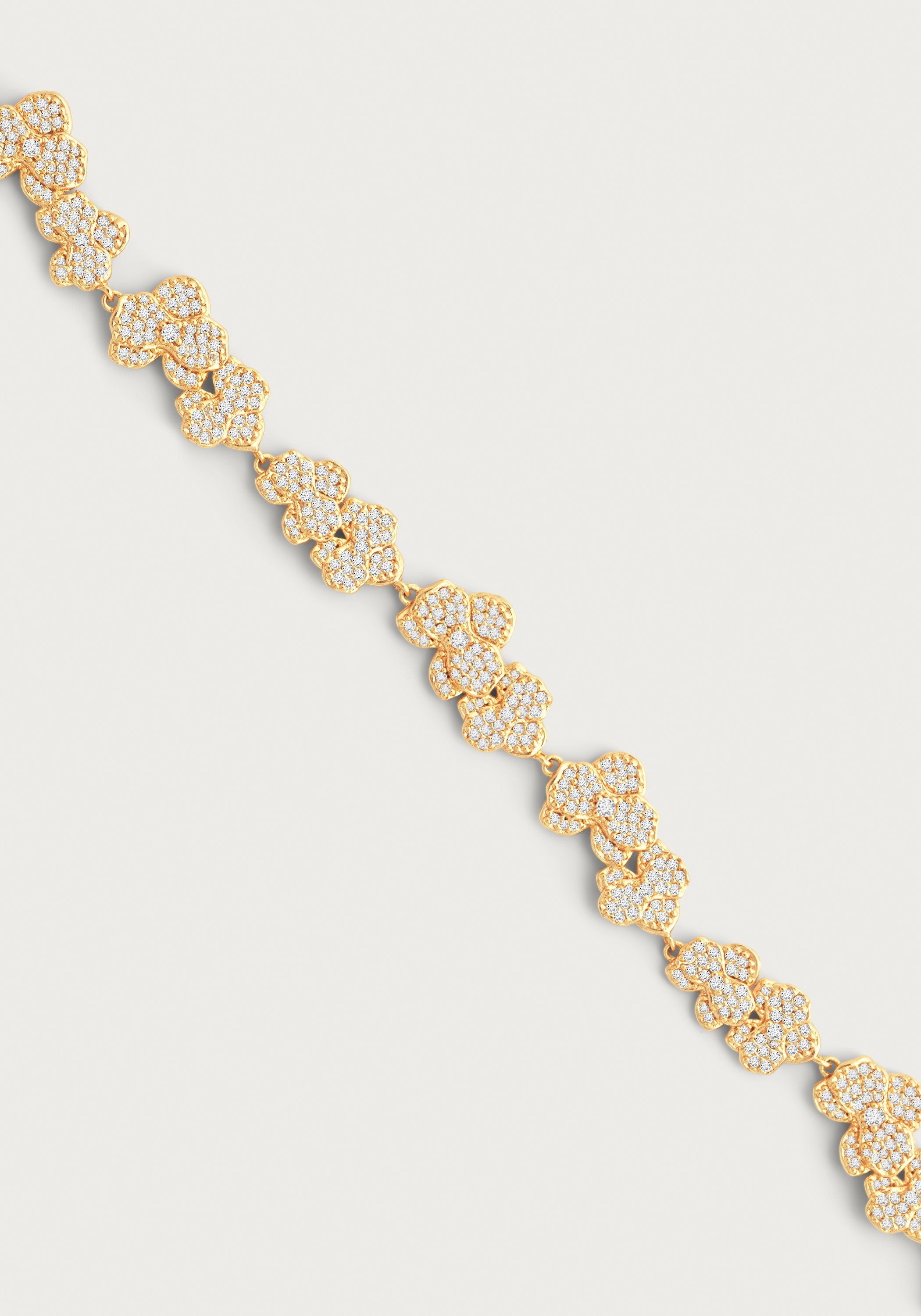 Orchid White Pavé Necklace, Gold