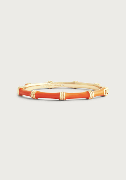 Bamboo Enameled Hinged Bangle