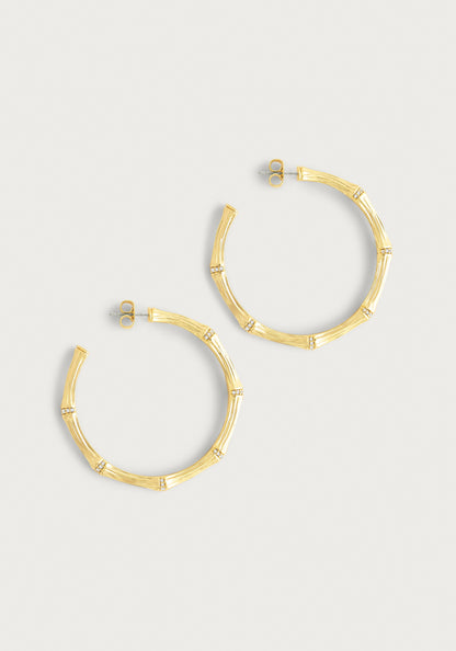 Bamboo Large Hoop Earrings