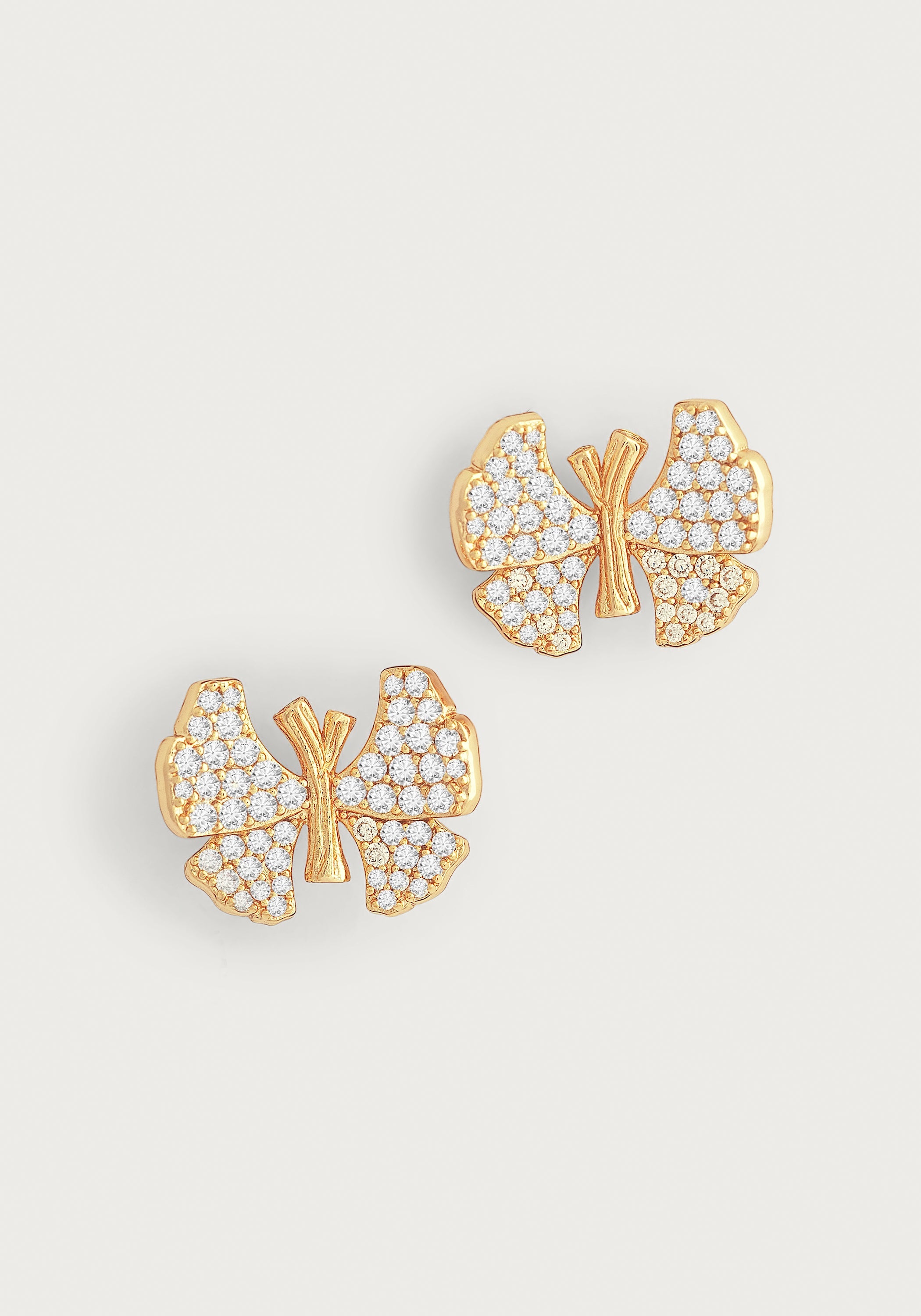 Butterfly White Pavé Stud Earrings