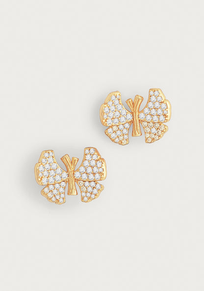 Butterfly White Pavé Stud Earrings