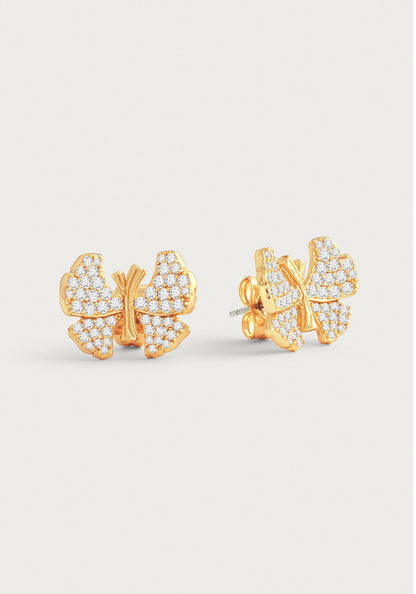 Butterfly White Pavé Stud Earrings