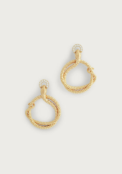 Serpent Holding Ring Hoop Earrings