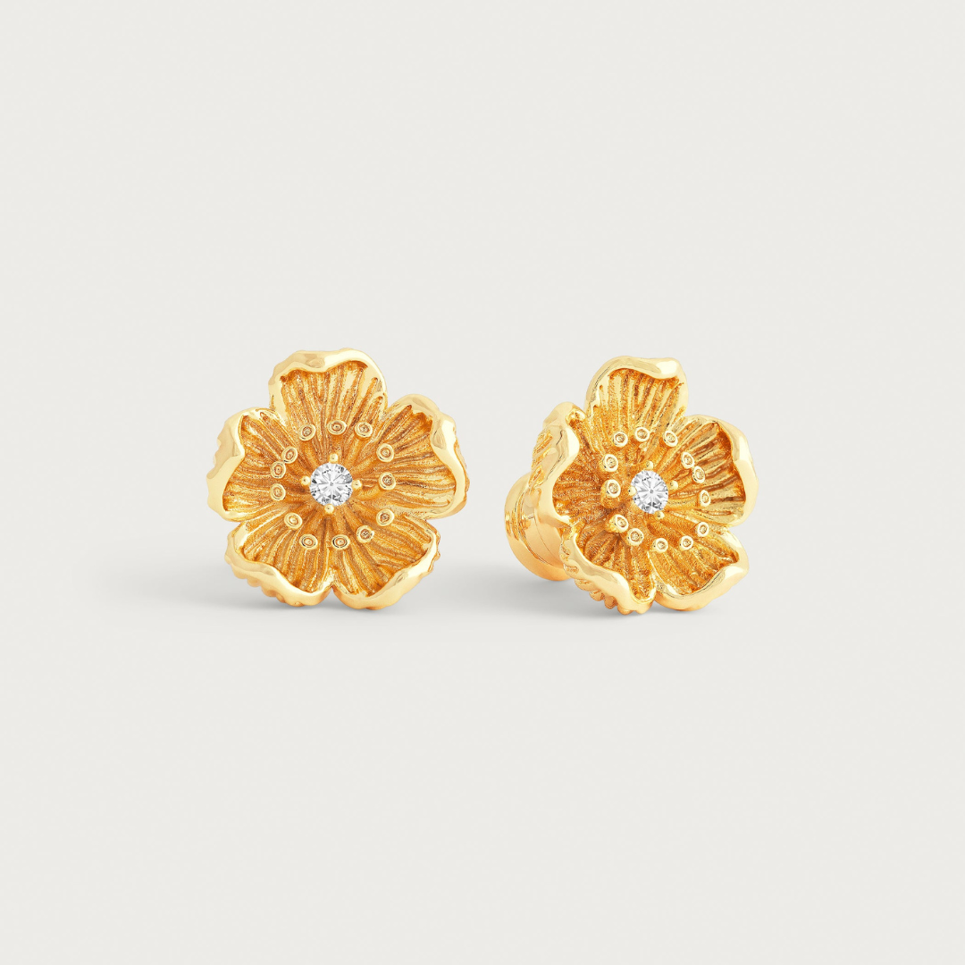 Wildflowers Gold Stud Earrings