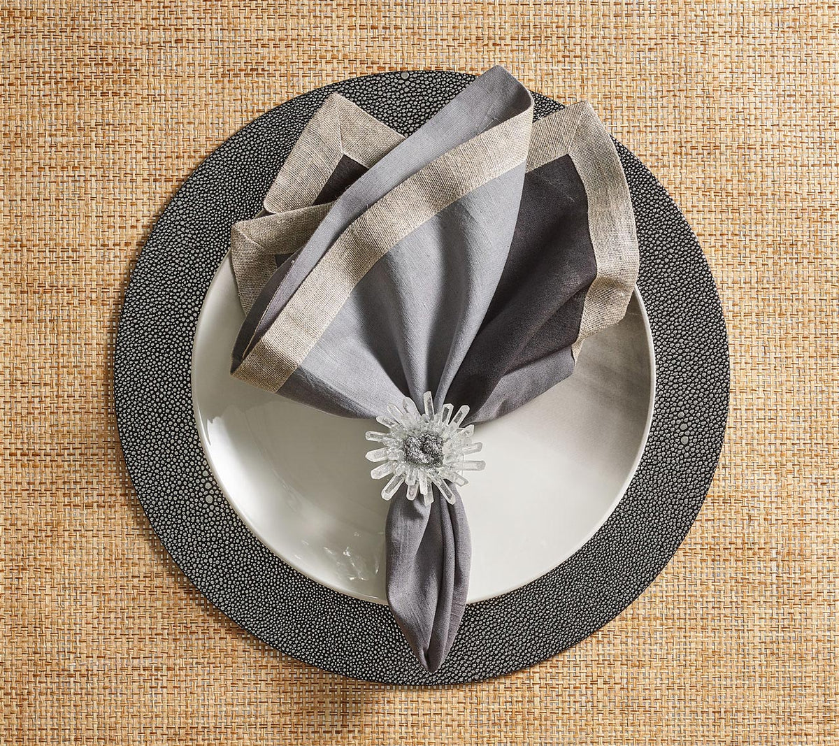 Pebble Placemat in Gunmetal Set Of 4