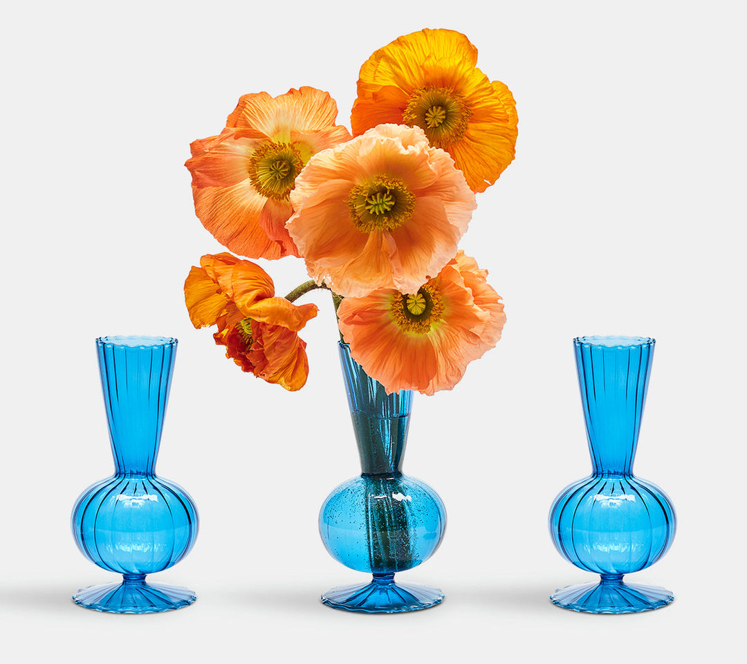 Tess Bud Vase in Blue, Set of 3 in a Box