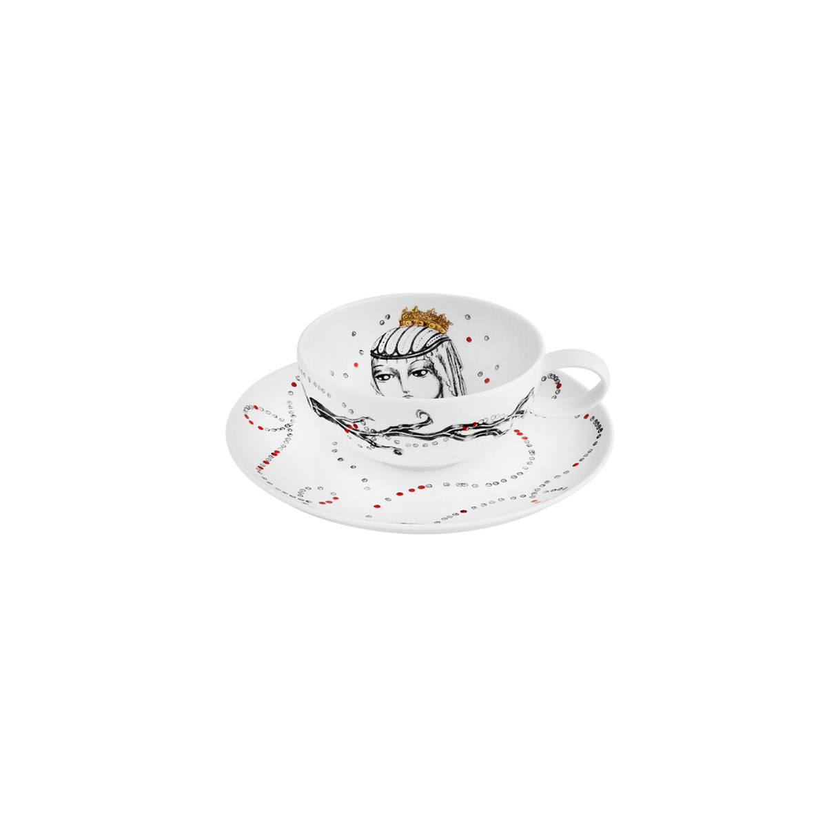 RAINHAS DE PORTUGAL SET 6 TEA CUPS WITH SAUCERS