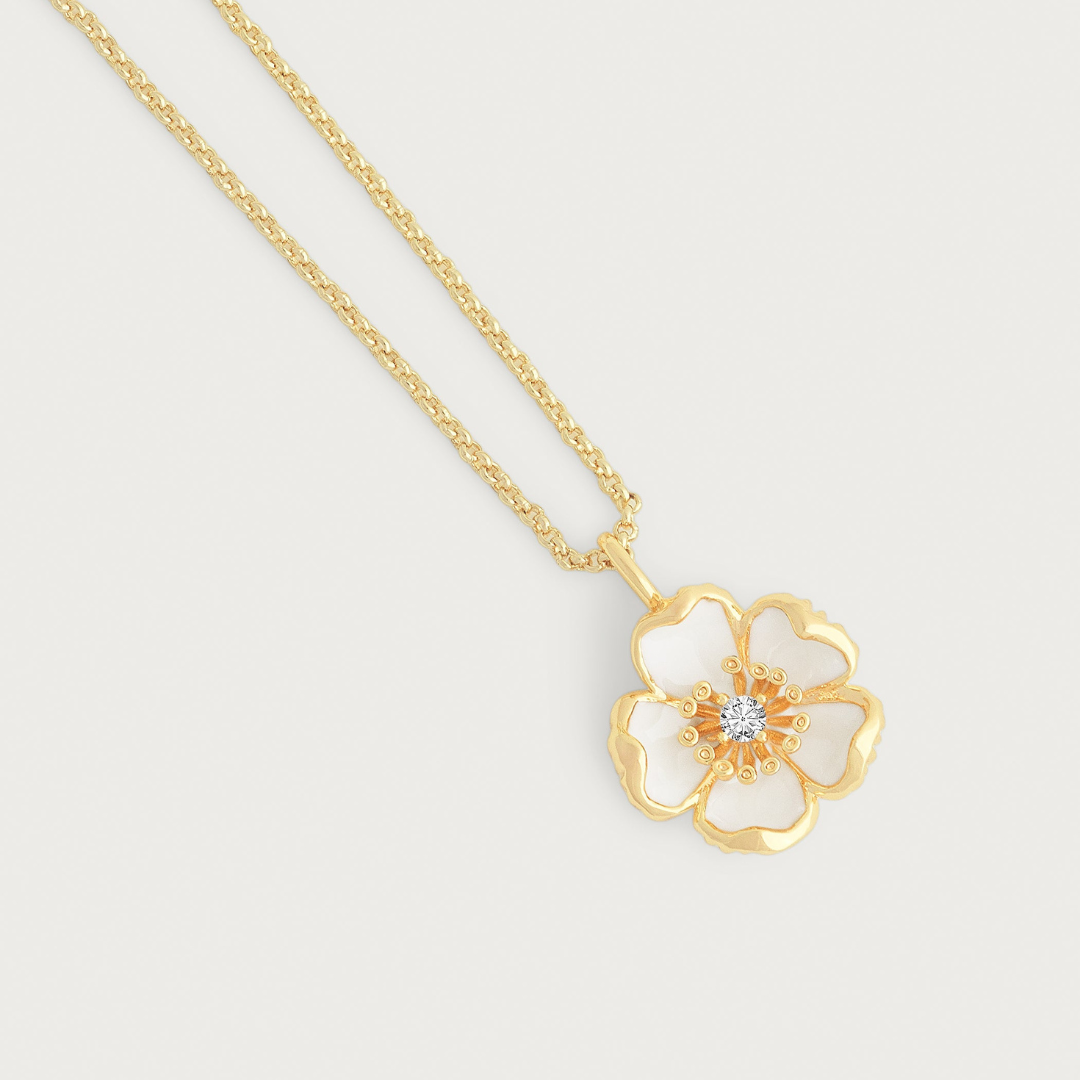 Wildflowers Enameled Pendant Necklace