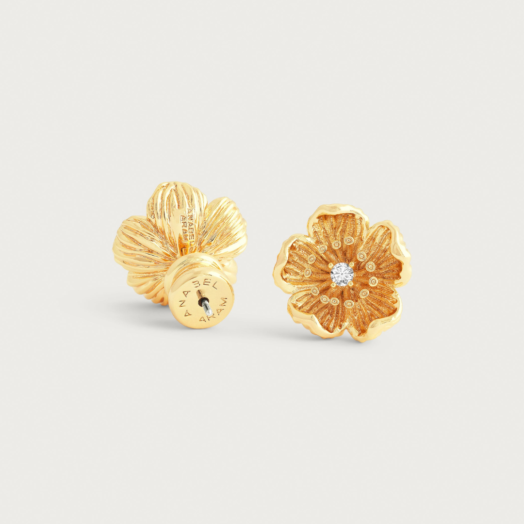 Wildflowers Gold Stud Earrings