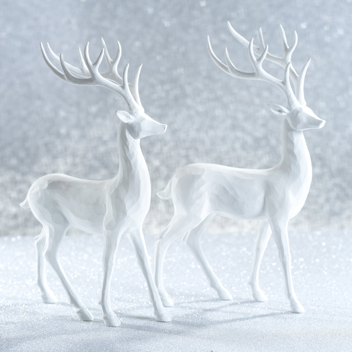 All White Decorative Deer