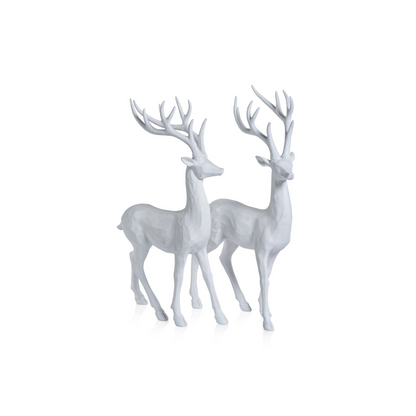 All White Decorative Deer