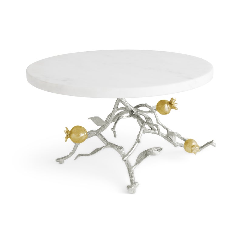 Pomegranate Silver &amp; Gold Cake Stand