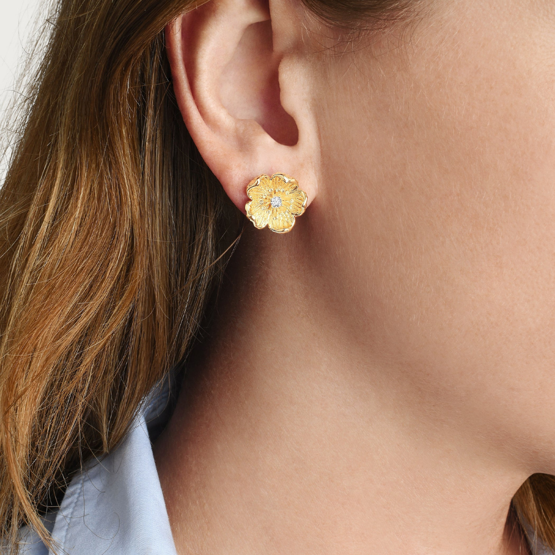 Wildflowers Gold Stud Earrings