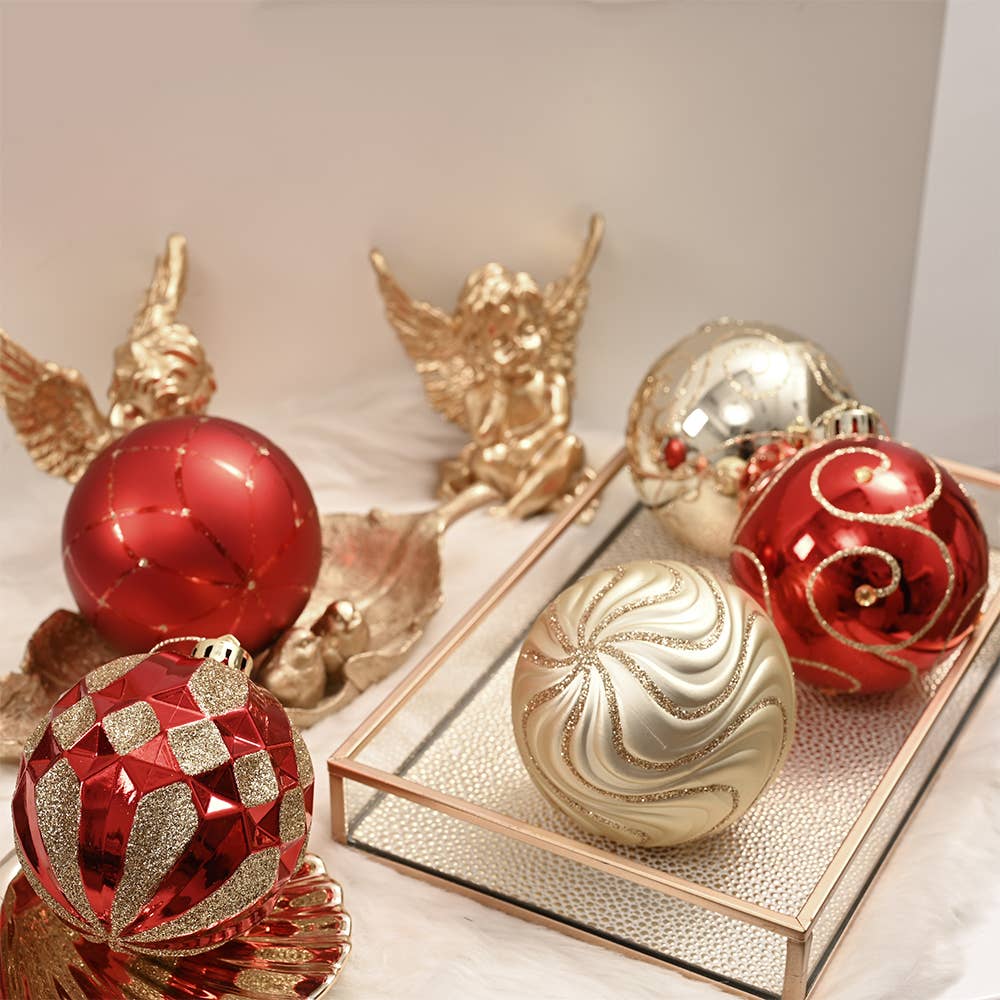 Glittery Red and Gold 16 Piece Christmas Ornament Set