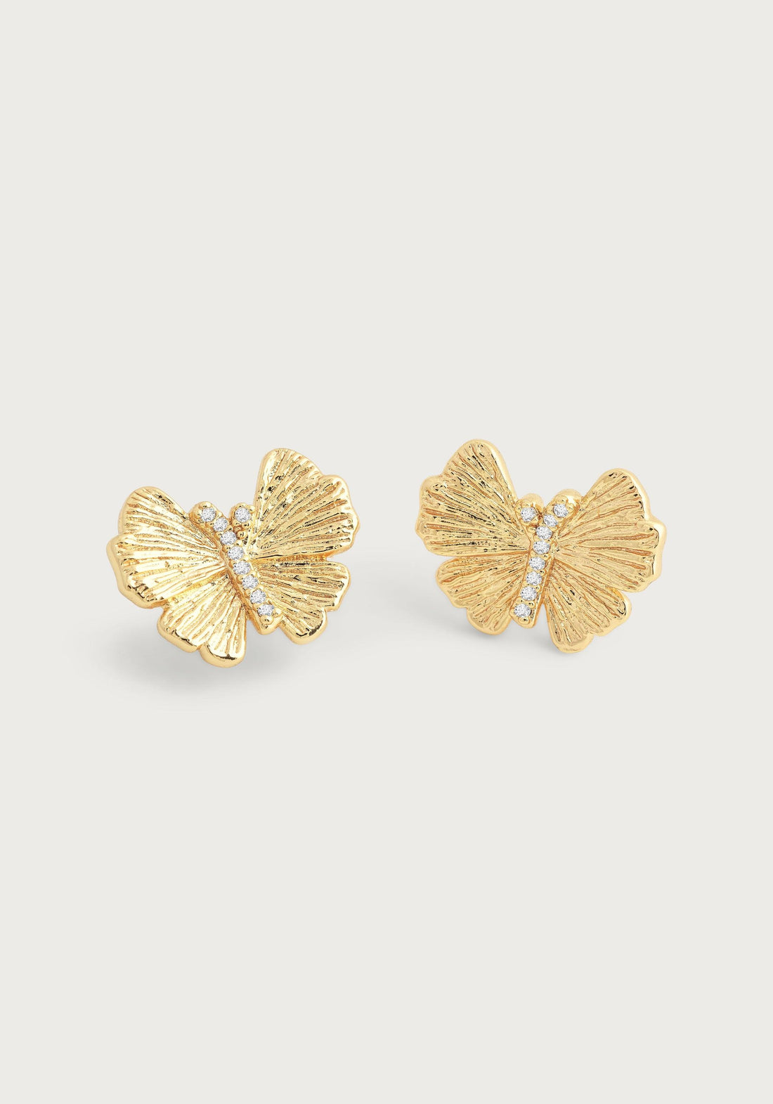 Butterfly Stud Gold Earrings