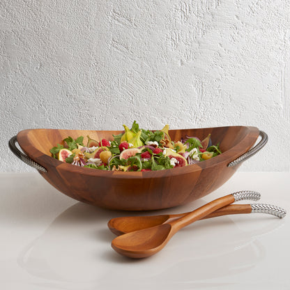 Braid Salad Bowl W/ Servers