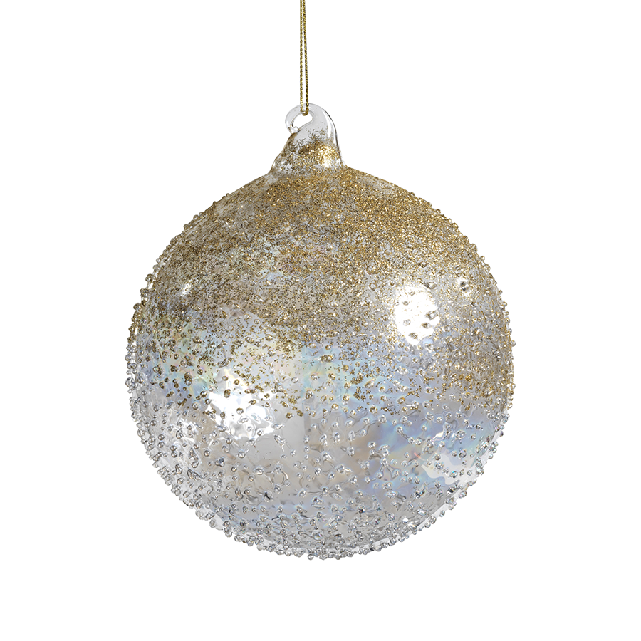 Luster Beaded Ornament - Gold -Large