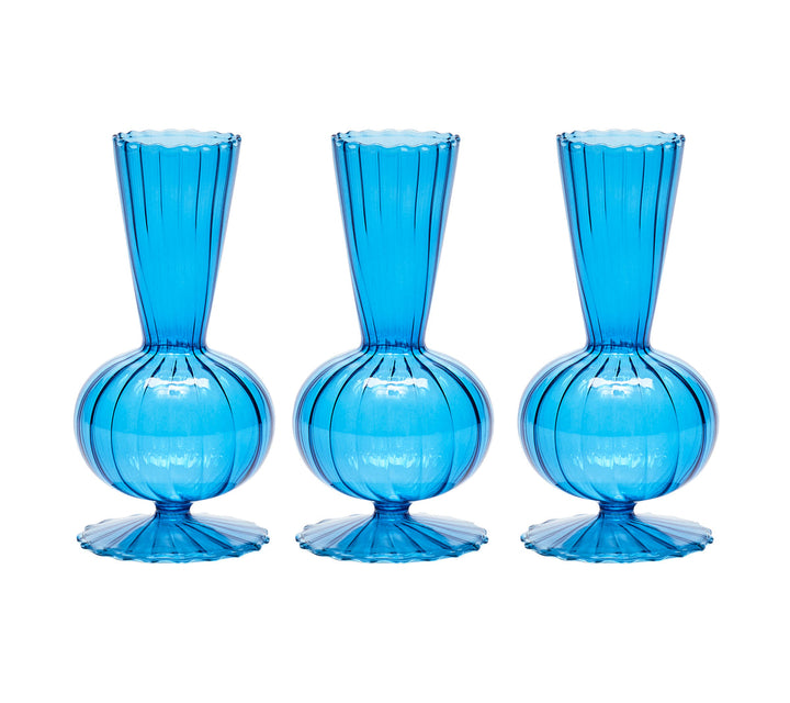 Tess Bud Vase in Blue, Set of 3 in a Box