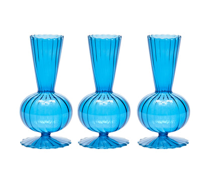 Tess Bud Vase in Blue, Set of 3 in a Box