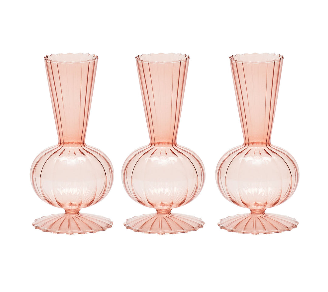 Tess Bud Vase in Blush, Set of 3 in a Box