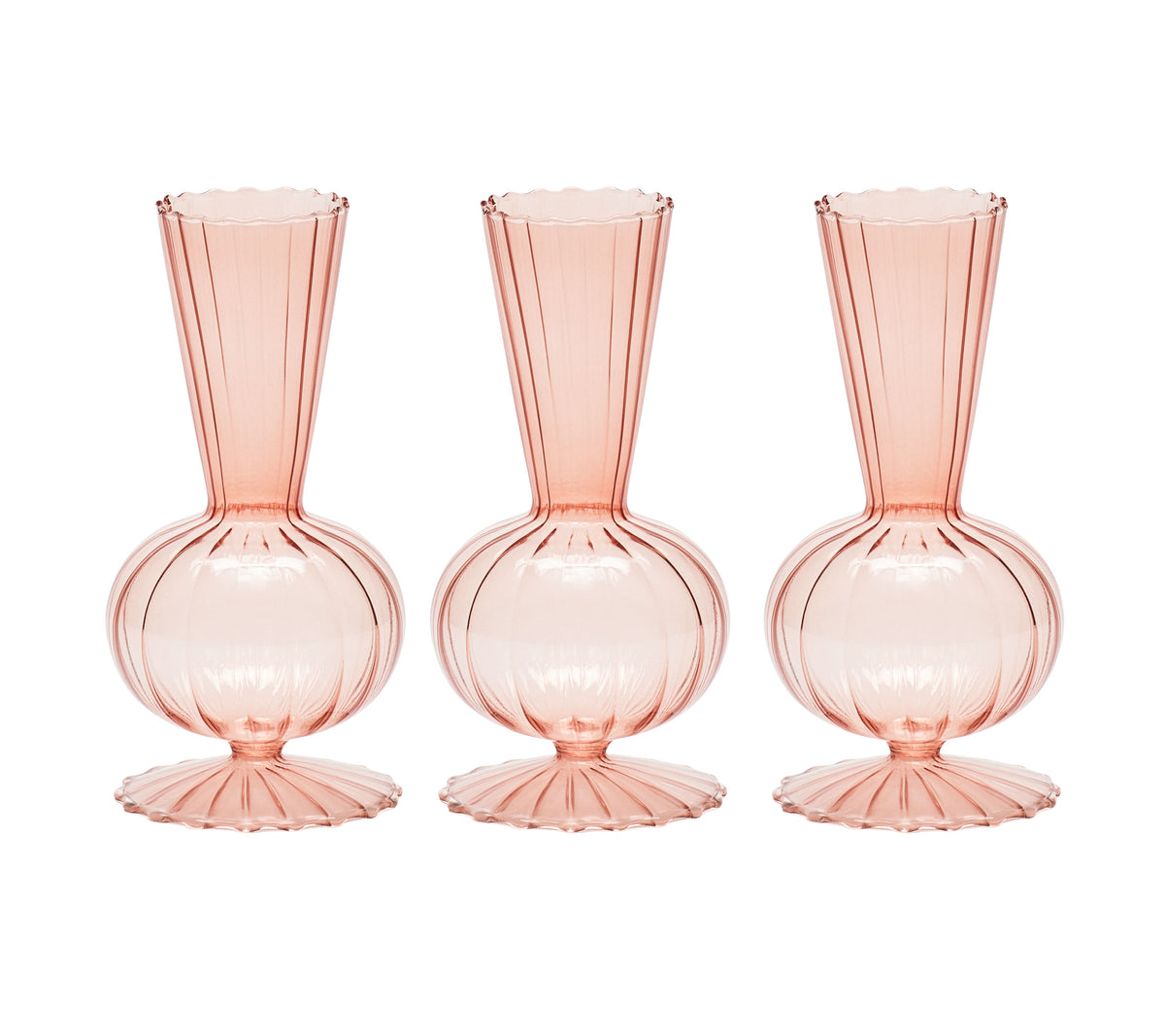 Tess Bud Vase in Blush, Set of 3 in a Box