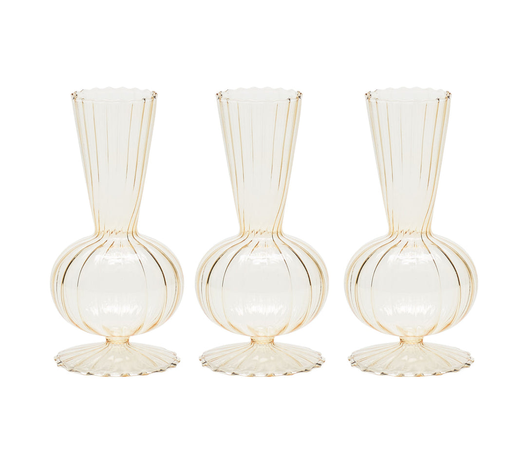 Tess Bud Vase in Champagne, Set of 3 in a Box