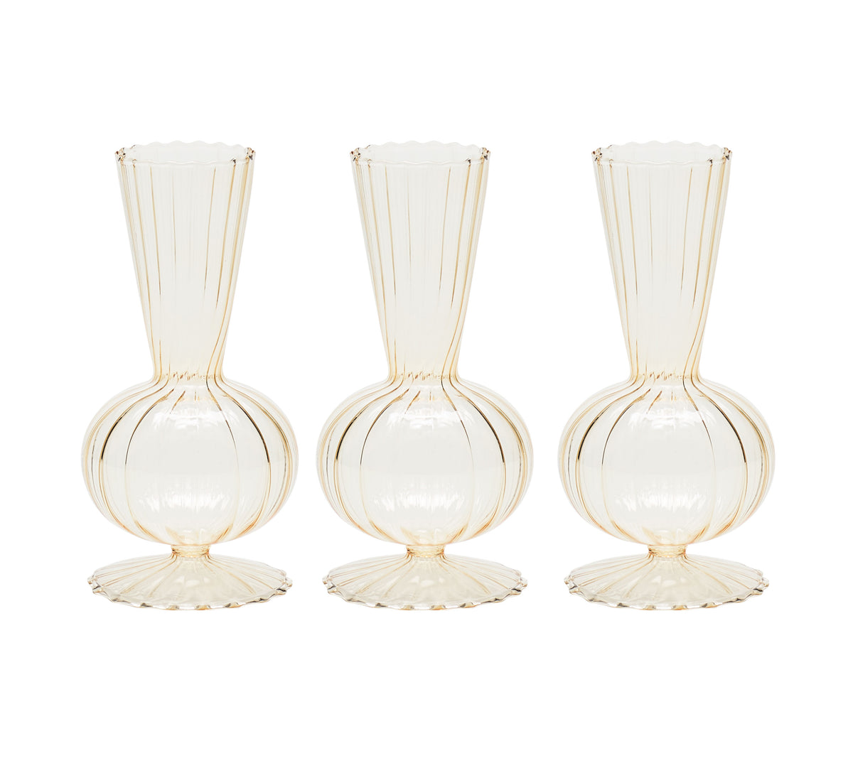 Tess Bud Vase in Champagne, Set of 3 in a Box