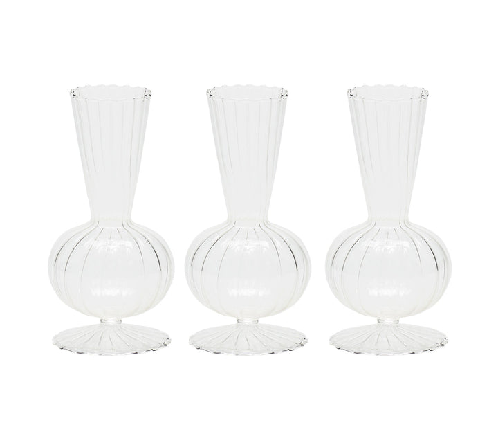 Tess Bud Vase in Clear, Set of 3 in a Box