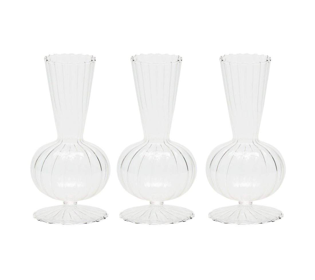 Tess Bud Vase in Clear, Set of 3 in a Box