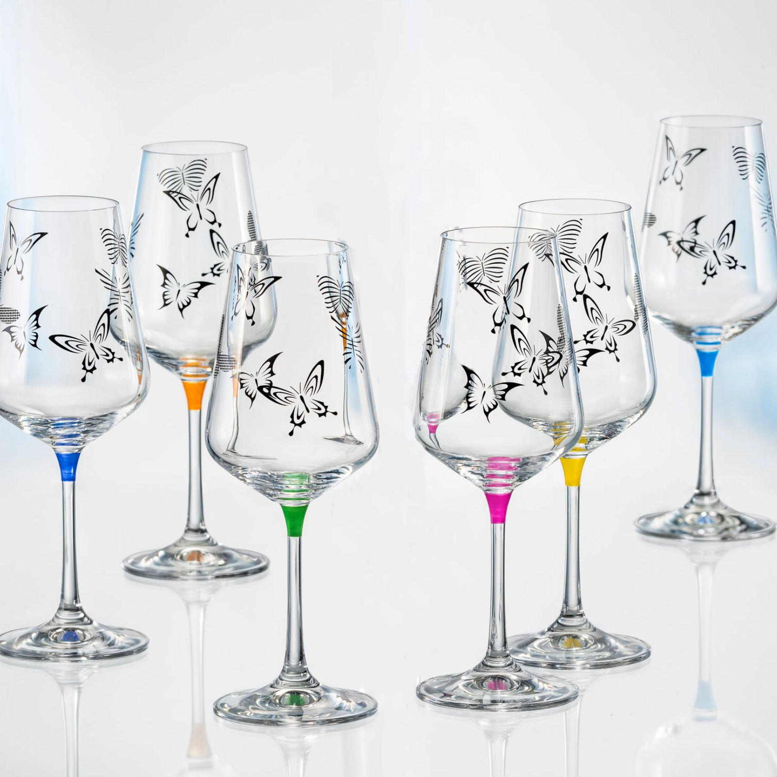 Wine Glass Assorted Colors Set Of 6