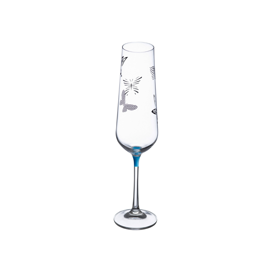 Champagne Flute Assorted Colors Set Of 6