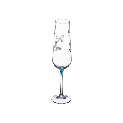 Champagne Flute Assorted Colors Set Of 6