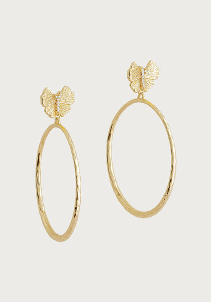 Butterfly Single Hoop Earring