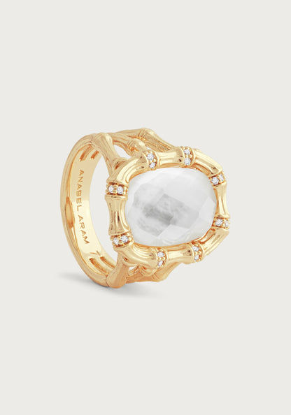 Bamboo With Stone Ring - Mother Of Pearl