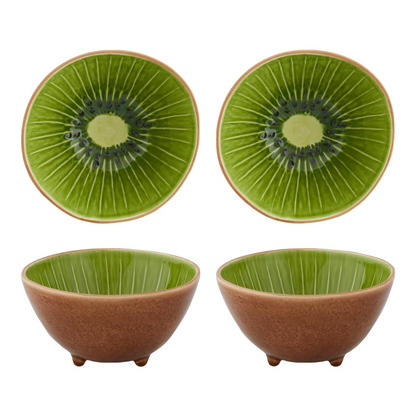 Tropical Fruits Kiwi Bowl Set Of 4